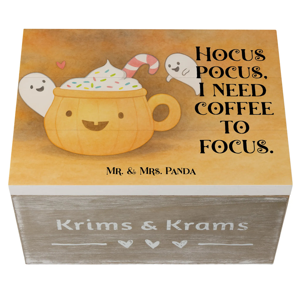 Skrzynia drewniana Kawa Duch Design Erinnerungskiste, Erinnerungsbox, Schatzkiste, Kiste, Aufbewahrungsbox, Dekokiste, Holzkiste, Truhe, Geschenkbox, Geschenkdose, XXL, Schatulle, Halloween, Deko, Martinssingen, Dekoration, Geschenke, Schenken, Süßes sonst gibt's saures, Halloween Deko, Pumpkin spiced Latte, Kaffee, Gespenst, Trick or Treat