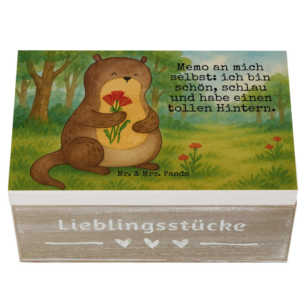 Holzkiste Otter Blumenstrauß Design Erinnerungsbox, Kiste, XXL, Schatulle, Dekokiste, Aufbewahrungsbox, Geschenkdose, Schatzkiste, Truhe, Erinnerungskiste, Holzkiste, Geschenkbox, Otter, Fischotter, Seeotter, Otter Seeotter See Otter
