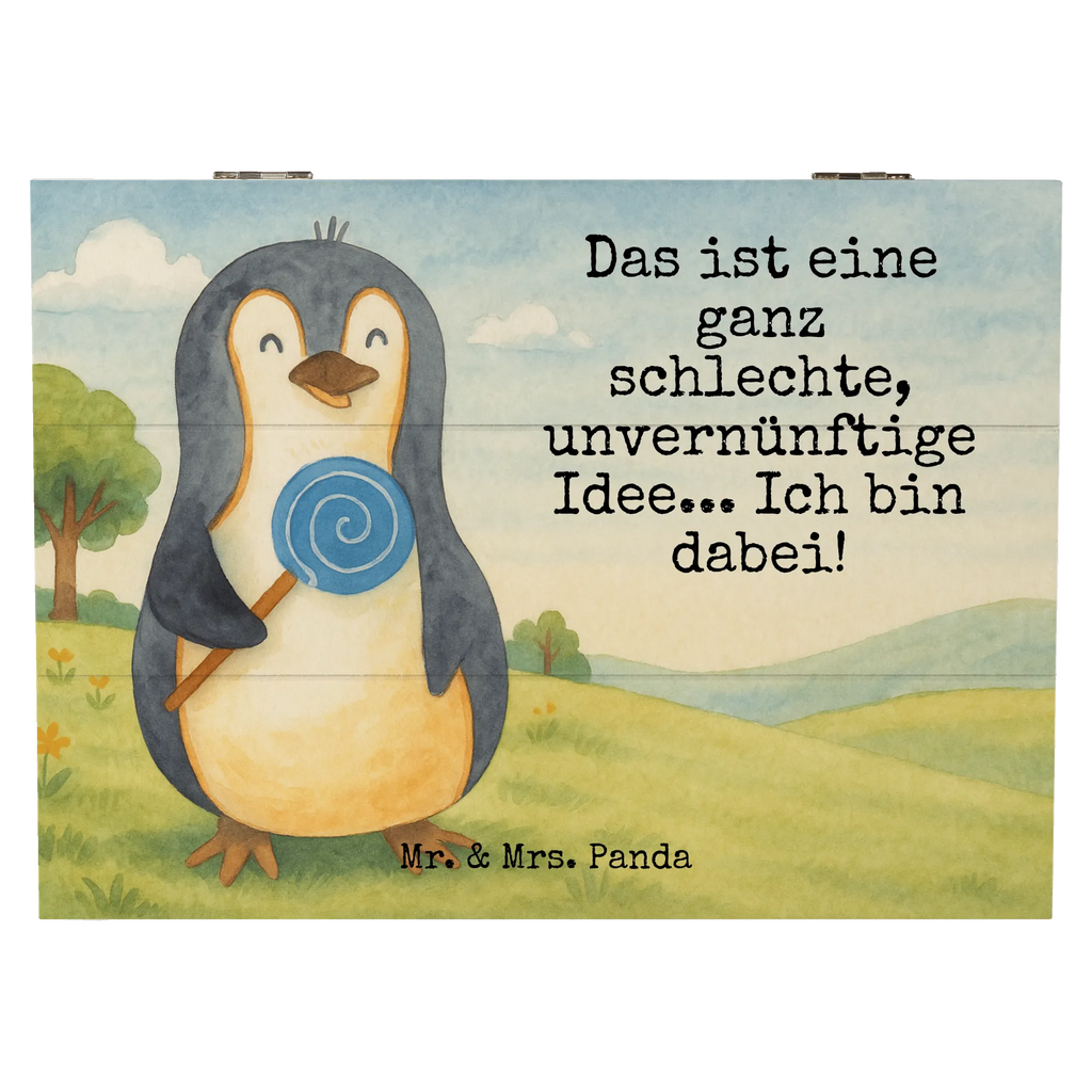 Wooden chest Penguin lollipop Design Schatzkiste, Geschenkdose, Erinnerungskiste, Aufbewahrungsbox, Truhe, XXL, Schatulle, Geschenkbox, Kiste, Dekokiste, Erinnerungsbox, Holzkiste, Pinguin, Lolli, Rabauke, Gauner, Spruch, Süßigkeiten, Ganove, Pinguine, Rebell, Blödsinn