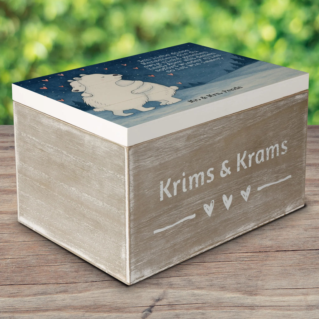 Wooden chest Icebear Embrace Design Truhe, Kiste, Geschenkbox, Erinnerungsbox, Aufbewahrungsbox, Schatzkiste, Holzkiste, Erinnerungskiste, XXL, Schatulle, Dekokiste, Geschenkdose, Tiermotive, Gute Laune, lustige Sprüche, Tiere