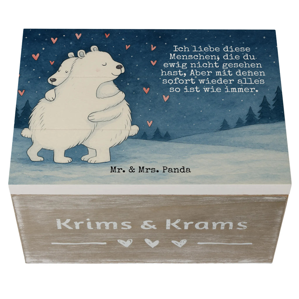 Wooden chest Icebear Embrace Design Truhe, Kiste, Geschenkbox, Erinnerungsbox, Aufbewahrungsbox, Schatzkiste, Holzkiste, Erinnerungskiste, XXL, Schatulle, Dekokiste, Geschenkdose, Tiermotive, Gute Laune, lustige Sprüche, Tiere