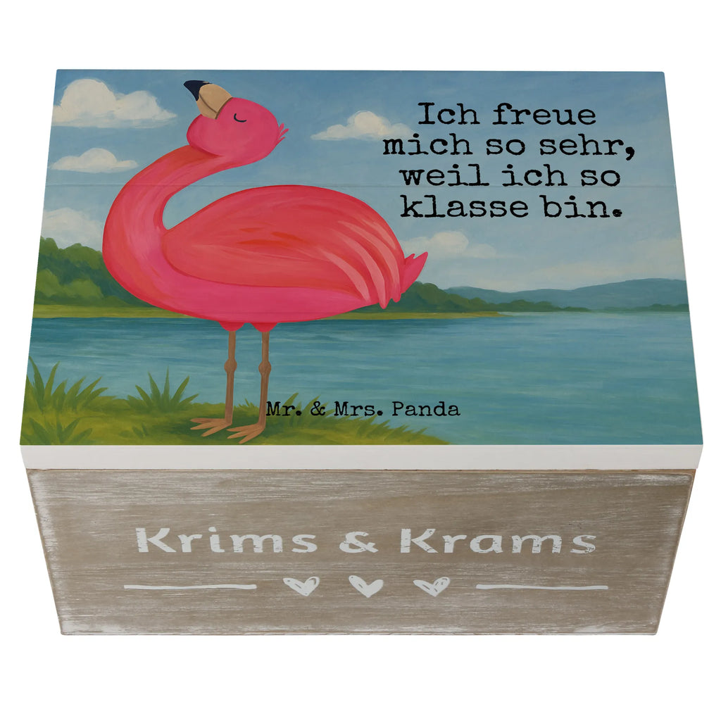 Wooden chest flamingo Proud Design Schatulle, Holzkiste, XXL, Geschenkdose, Dekokiste, Erinnerungsbox, Geschenkbox, Truhe, Aufbewahrungsbox, Erinnerungskiste, Schatzkiste, Kiste, Flamingo, Selbstliebe, Selbstakzeptanz, Tochter, Freundin, Schwester, Mama, beste Freundin, Freude, stolz