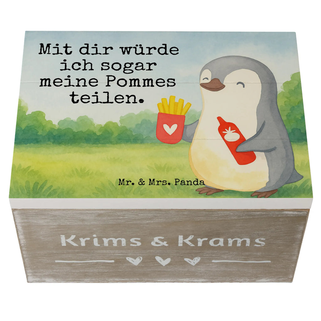 Holzkiste Pinguin Pommes Design Holzkiste, XXL, Truhe, Kiste, Aufbewahrungsbox, Schatzkiste, Dekokiste, Geschenkdose, Erinnerungsbox, Geschenkbox, Schatulle, Erinnerungskiste, Liebe, Partner, Freund, Freundin, Ehemann, Ehefrau, Heiraten, Verlobung, Heiratsantrag, Liebesgeschenk, Jahrestag, Hocheitstag, Valentinstag, Mitbringsel, Geschenk für Frauen, Liebesbeweis, für Ehemann, Geschenk für Freundin, für Männer, Hochzeitstag, Geschenk für Partner