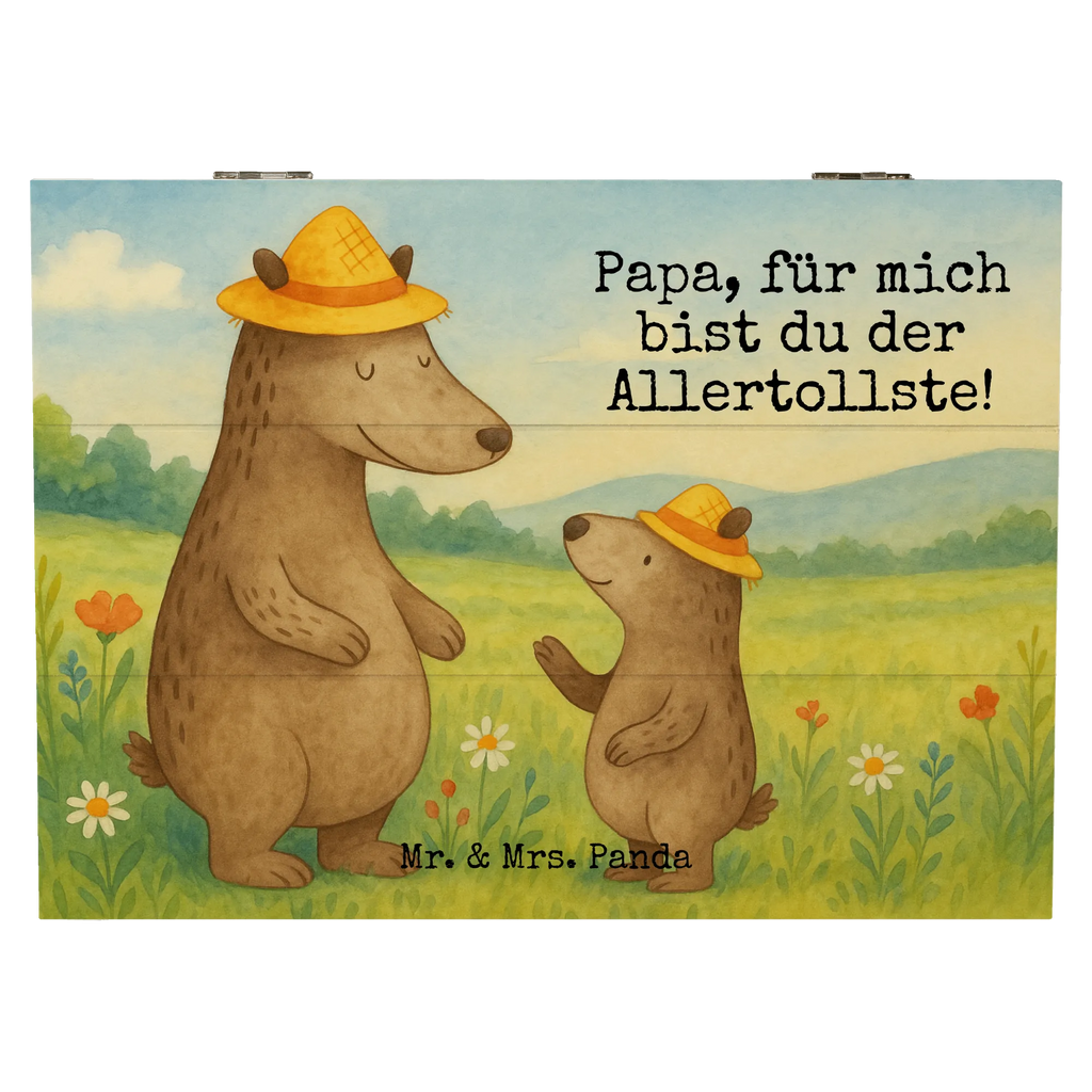 Holzkiste Bären mit Hut Design Schatzkiste, Erinnerungsbox, Erinnerungskiste, Geschenkdose, Schatulle, Geschenkbox, Truhe, Aufbewahrungsbox, Kiste, Dekokiste, XXL, Holzkiste, Familie, Vatertag, Muttertag, Bruder, Schwester, Mama, Papa, Oma, Opa, Vorbild, Söhne, Kind, Daddy, Paps, Vater, Family, Kinder, Bär, Lieblingsmensch, Sohn, Papi, Vater-Sohn, Dad, Bären