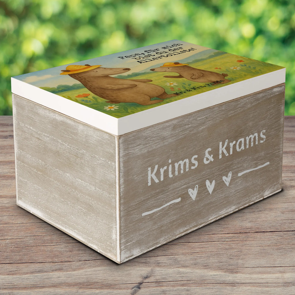 Holzkiste Bären mit Hut Design Schatzkiste, Erinnerungsbox, Erinnerungskiste, Geschenkdose, Schatulle, Geschenkbox, Truhe, Aufbewahrungsbox, Kiste, Dekokiste, XXL, Holzkiste, Familie, Vatertag, Muttertag, Bruder, Schwester, Mama, Papa, Oma, Opa, Vorbild, Söhne, Kind, Daddy, Paps, Vater, Family, Kinder, Bär, Lieblingsmensch, Sohn, Papi, Vater-Sohn, Dad, Bären