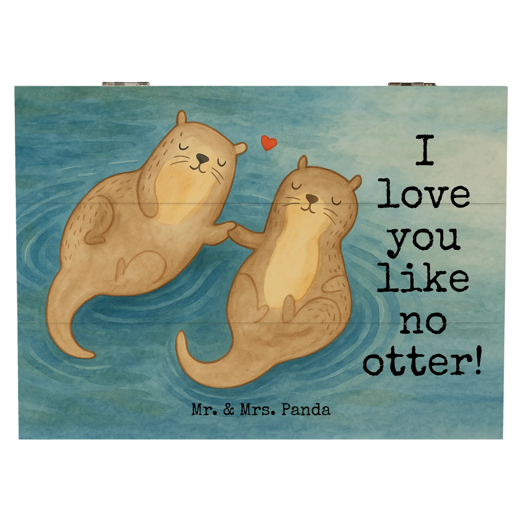 Skrzynia drewniana wydra trzymać się za ręce Design Geschenkdose, Erinnerungskiste, Truhe, Schatzkiste, XXL, Schatulle, Aufbewahrungsbox, Dekokiste, Holzkiste, Geschenkbox, Erinnerungsbox, Kiste, Otter, Fischotter, Seeotter, Otter Seeotter See Otter