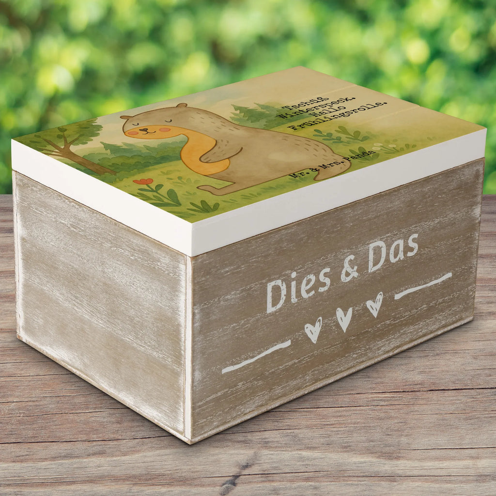 Skrzynia drewniana wydra brzuch Design Erinnerungsbox, Truhe, Schatzkiste, Kiste, Aufbewahrungsbox, Schatulle, Erinnerungskiste, Geschenkdose, Holzkiste, Dekokiste, Geschenkbox, XXL, Otter, Fischotter, Seeotter, Otter Seeotter See Otter