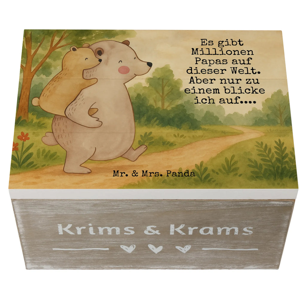 Holzkiste Papa Bär Design Truhe, Erinnerungsbox, Kiste, Schatulle, XXL, Schatzkiste, Geschenkbox, Aufbewahrungsbox, Dekokiste, Geschenkdose, Holzkiste, Erinnerungskiste, Familie, Vatertag, Muttertag, Bruder, Schwester, Mama, Papa, Oma, Opa, Onkel, Vater, Vati, Geburtstag, Geschenk, Papi