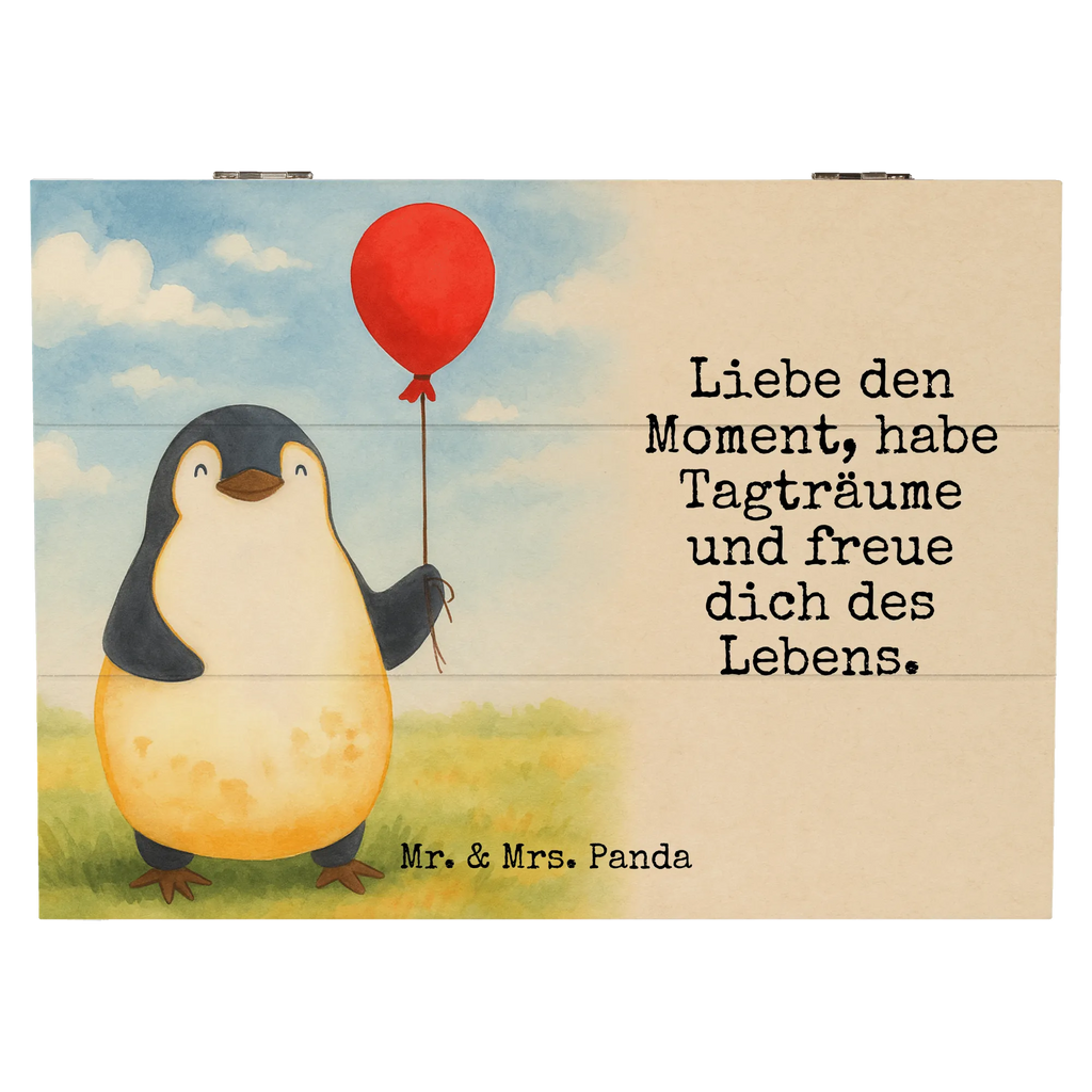 Skrzynia drewniana pingwin balon Design Truhe, Holzkiste, Aufbewahrungsbox, Kiste, Dekokiste, Erinnerungsbox, Geschenkbox, Schatzkiste, Erinnerungskiste, XXL, Geschenkdose, Schatulle, Pinguin, Geschenkidee, beste Freundin, Tagträume, Pinguine, Neustart, Lebenslust, neues Leben, Luftballon, Motivation, Liebe, Glück, Geschenk Freundin