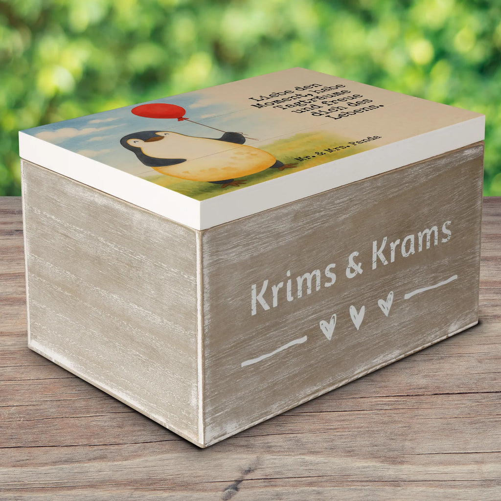 Skrzynia drewniana pingwin balon Design Truhe, Holzkiste, Aufbewahrungsbox, Kiste, Dekokiste, Erinnerungsbox, Geschenkbox, Schatzkiste, Erinnerungskiste, XXL, Geschenkdose, Schatulle, Pinguin, Geschenkidee, beste Freundin, Tagträume, Pinguine, Neustart, Lebenslust, neues Leben, Luftballon, Motivation, Liebe, Glück, Geschenk Freundin