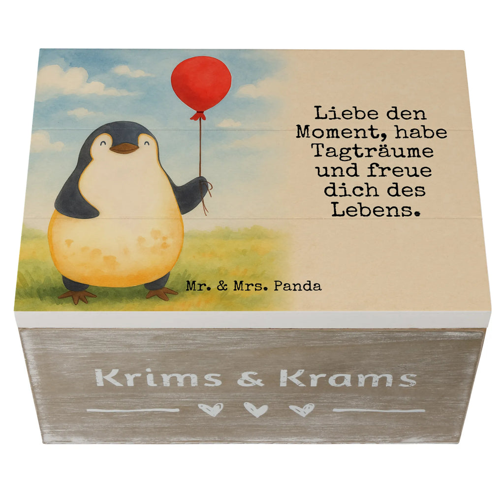 Skrzynia drewniana pingwin balon Design Truhe, Holzkiste, Aufbewahrungsbox, Kiste, Dekokiste, Erinnerungsbox, Geschenkbox, Schatzkiste, Erinnerungskiste, XXL, Geschenkdose, Schatulle, Pinguin, Geschenkidee, beste Freundin, Tagträume, Pinguine, Neustart, Lebenslust, neues Leben, Luftballon, Motivation, Liebe, Glück, Geschenk Freundin