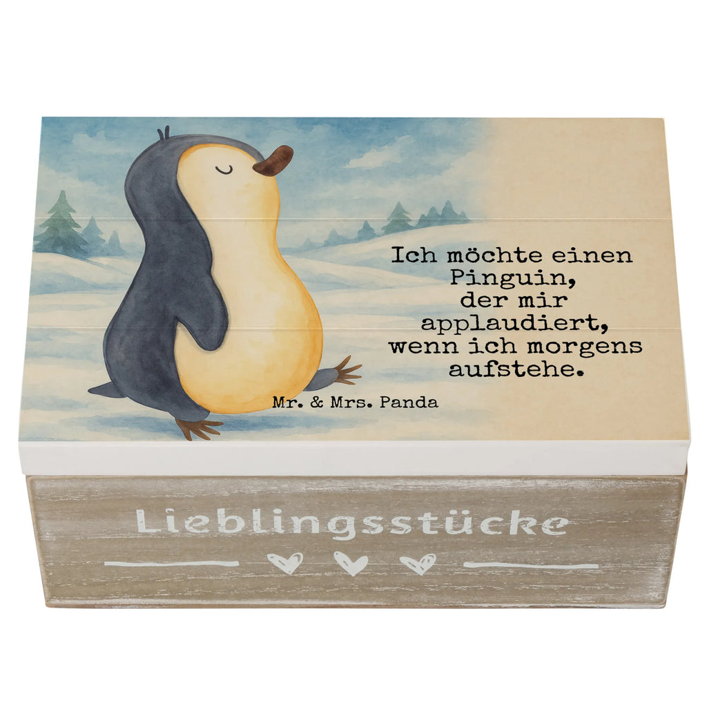 Holzkiste Pinguin marschieren Design Holzkiste, Erinnerungsbox, Erinnerungskiste, Kiste, Schatulle, Geschenkdose, Truhe, Geschenkbox, Schatzkiste, XXL, Dekokiste, Aufbewahrungsbox, Pinguin, Familie, Langschläfer, Pinguine, Frühaufsteher, Bruder, Schwester