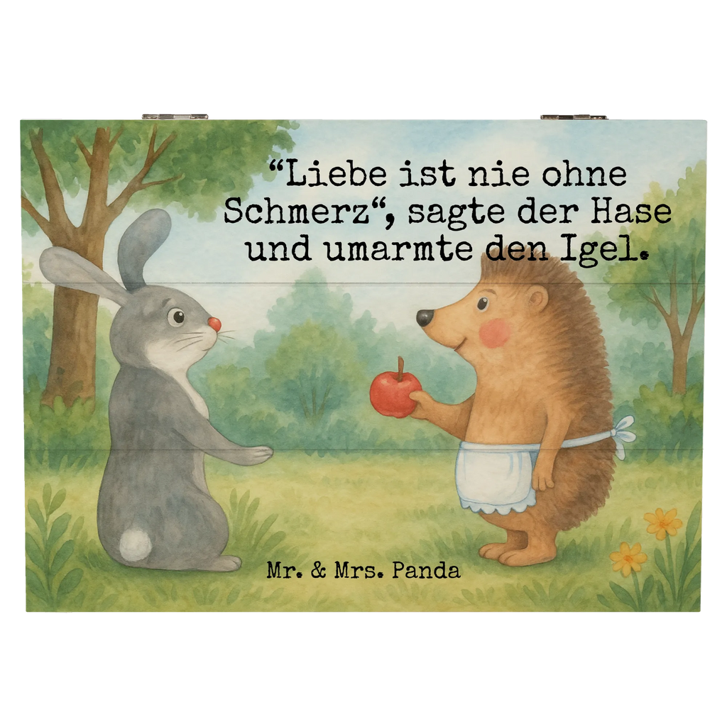 Holzkiste Hase Igel Design Geschenkbox, Kiste, Aufbewahrungsbox, Truhe, XXL, Erinnerungsbox, Schatulle, Schatzkiste, Geschenkdose, Dekokiste, Erinnerungskiste, Holzkiste, Tiermotive, Gute Laune, lustige Sprüche, Tiere, Trösten, Liebeskummer Geschenk, Liebe Spruch, Hase, Igel, Spruch romantisch, Trennungsschmerz, Herzschmerz, Igel und Hase