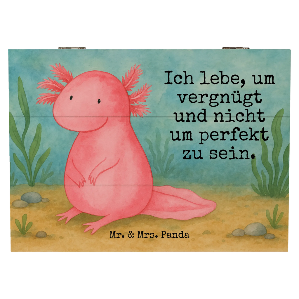 Holzkiste Axolotl Niedlich Design Geschenkdose, Kiste, Schatzkiste, Geschenkbox, Aufbewahrungsbox, Erinnerungskiste, Dekokiste, Erinnerungsbox, Truhe, XXL, Holzkiste, Schatulle, Axolotl, Molch, Axolot, Liebe, Freundin, Lebensstil, Weisheit, Lebensweisheit, vergnügt, zufrieden, fröhlich