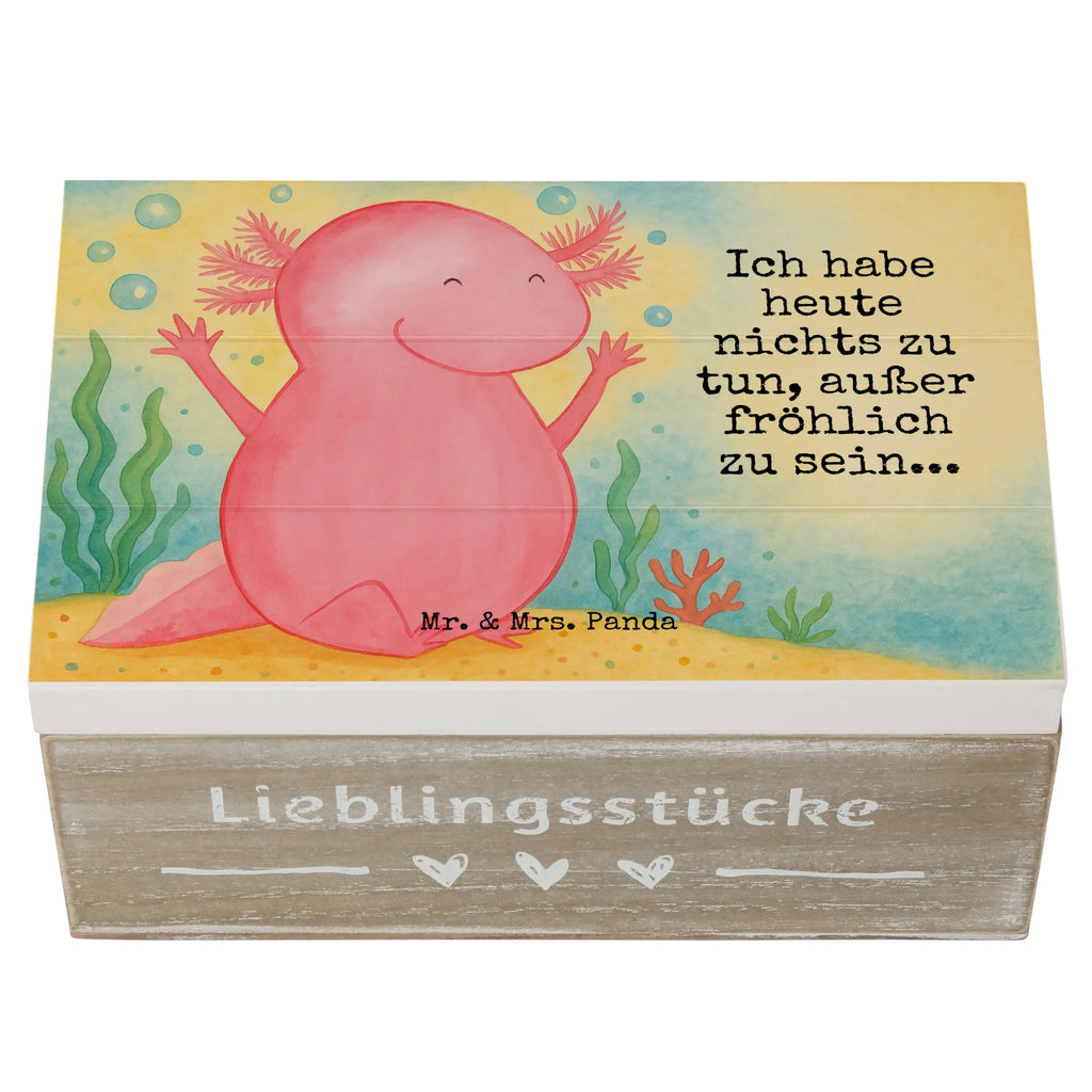 Skrzynia drewniana Axolotl Hurra Design Kiste, XXL, Geschenkdose, Holzkiste, Erinnerungskiste, Truhe, Erinnerungsbox, Schatzkiste, Schatulle, Dekokiste, Aufbewahrungsbox, Geschenkbox, Axolotl, Molch, Spaß, fröhlich, Schwanzlurch, Lurche, Axolot, Lurch, Zufriedenheit, Freude, Motivation