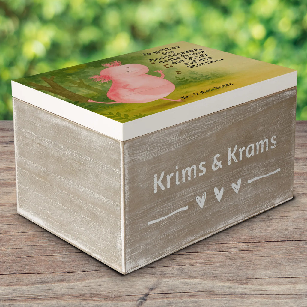 Skrzynia drewniana aksolotl tańczyć Design Kiste, Truhe, Geschenkdose, Dekokiste, Holzkiste, XXL, Aufbewahrungsbox, Erinnerungsbox, Geschenkbox, Schatulle, Erinnerungskiste, Schatzkiste, Axolotl, Molch, Axolot, beste Freundin, Sterne, verrückt, Lurche, Freundin, Lurch, Dachschaden, Schwanzlurch