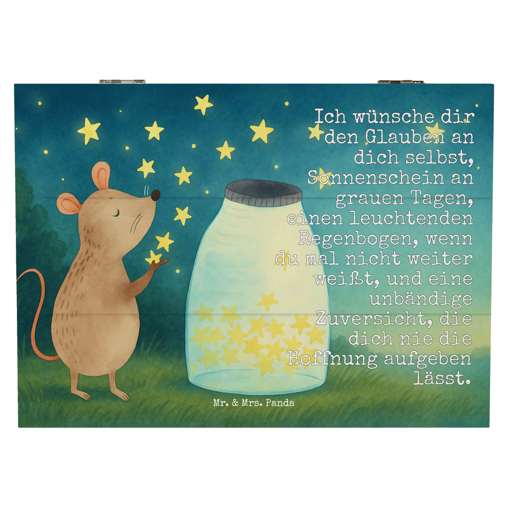 Skrzynia drewniana mysz Gwiazdy Design Geschenkbox, Aufbewahrungsbox, Schatzkiste, XXL, Geschenkdose, Dekokiste, Erinnerungskiste, Truhe, Holzkiste, Kiste, Schatulle, Erinnerungsbox, Tiermotive, Gute Laune, lustige Sprüche, Tiere, Taufgeschenk, Geburtstag, Schwangerschaft, Wunsch, Träume, Hoffnung, Kindergeburtstag, erstes Kind, Kind, Maus, Sterne, Taufe, Geburt