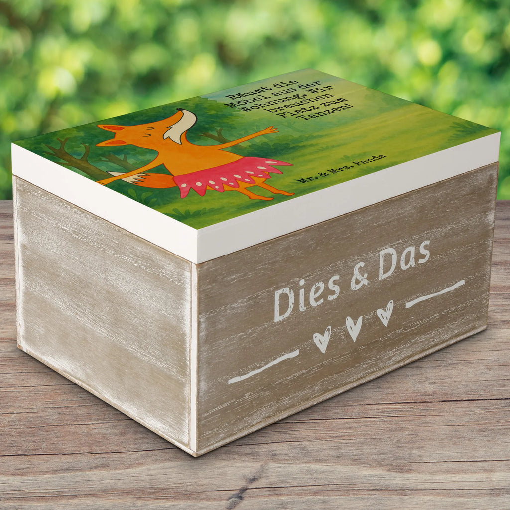 Holzkiste Fuchs Ballerina Design Truhe, Schatulle, Schatzkiste, Geschenkdose, Kiste, Geschenkbox, Aufbewahrungsbox, Holzkiste, XXL, Erinnerungsbox, Dekokiste, Erinnerungskiste, Fuchs, Füchse, Füchsin, Tänzerin, Fuchs Spruch, Geburtstag, Einladung, Ballerina, Ballett, Party, Tanzen