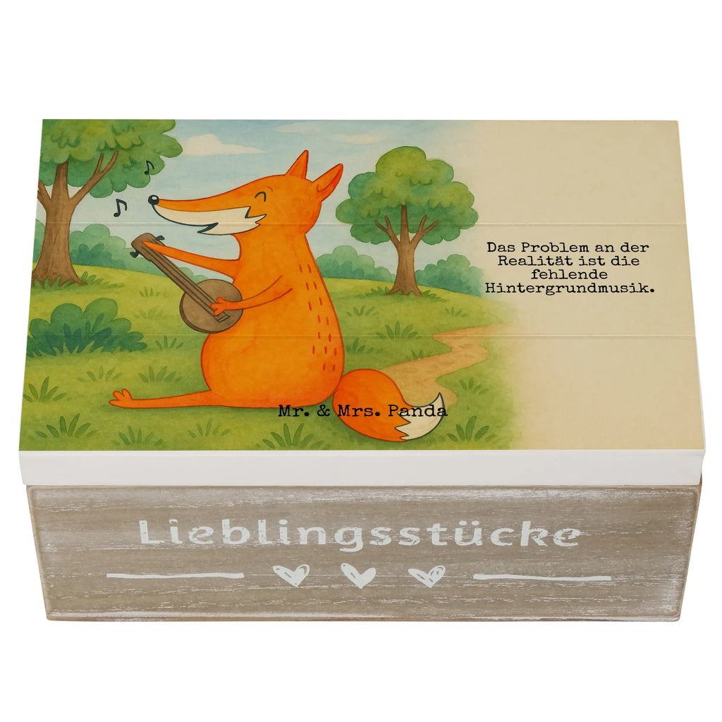 Skrzynia drewniana Lis gitara Design Schatzkiste, Schatulle, Kiste, Dekokiste, Geschenkdose, Erinnerungskiste, Holzkiste, XXL, Truhe, Aufbewahrungsbox, Erinnerungsbox, Geschenkbox, Fuchs, Füchse, Musikerin, Gitarre, Musik Spruch, Geschenk Musiker, Sängerin, Sänger