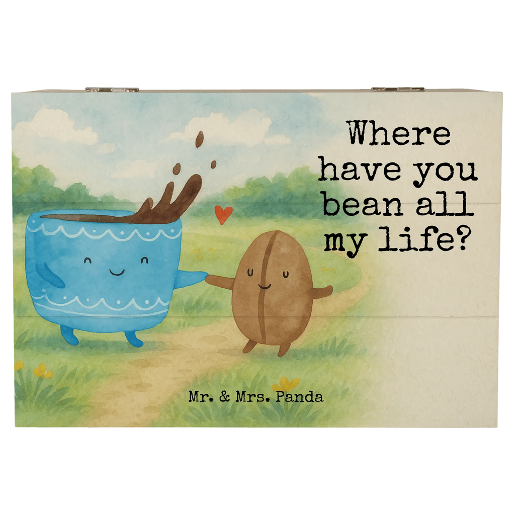 Wooden chest Coffee Bean Design XXL, Holzkiste, Truhe, Geschenkdose, Kiste, Schatzkiste, Erinnerungskiste, Schatulle, Aufbewahrungsbox, Erinnerungsbox, Dekokiste, Geschenkbox, Tiermotive, Gute Laune, lustige Sprüche, Tiere, Kaffee, Zufriedenheit, Kaffeebohne, Genuss, Glück