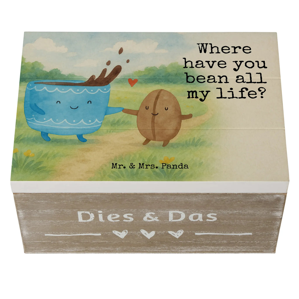 Wooden chest Coffee Bean Design XXL, Holzkiste, Truhe, Geschenkdose, Kiste, Schatzkiste, Erinnerungskiste, Schatulle, Aufbewahrungsbox, Erinnerungsbox, Dekokiste, Geschenkbox, Tiermotive, Gute Laune, lustige Sprüche, Tiere, Kaffee, Zufriedenheit, Kaffeebohne, Genuss, Glück