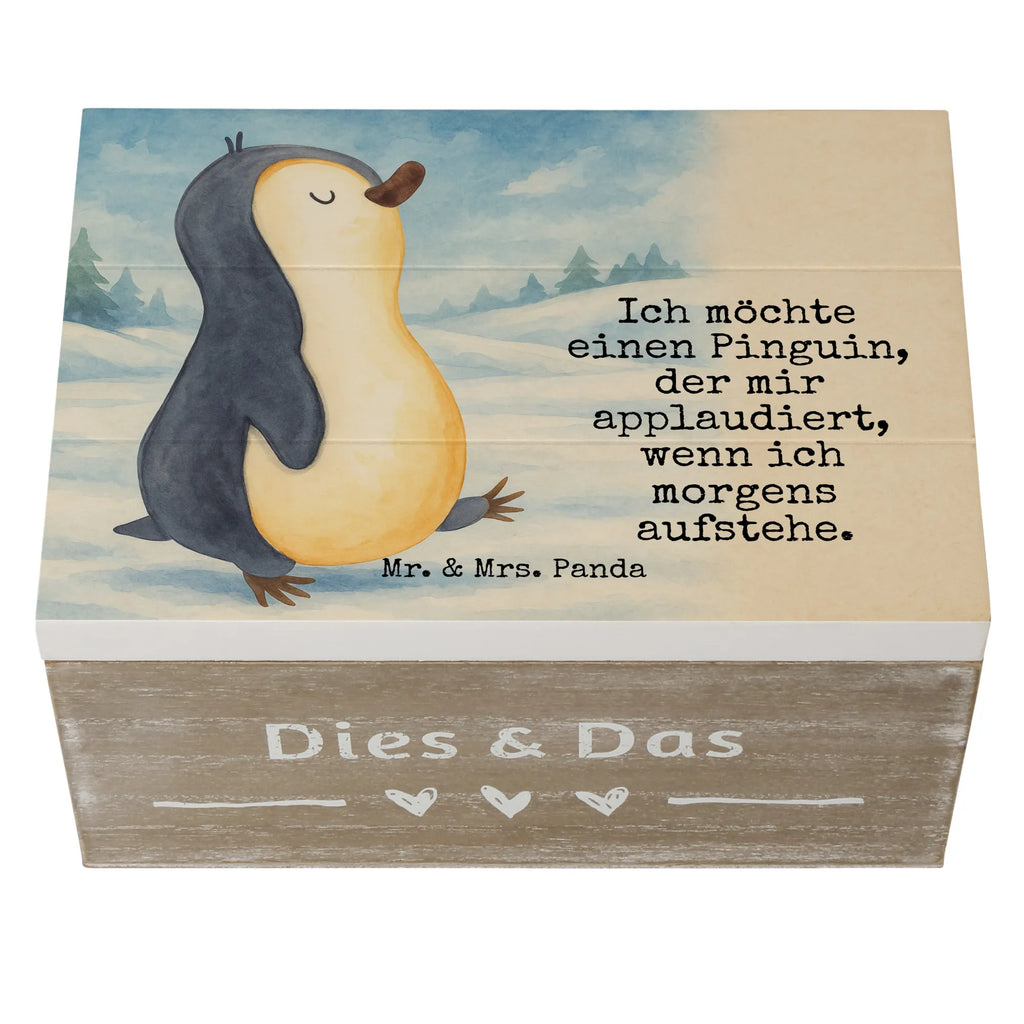 Holzkiste Pinguin marschieren Design Holzkiste, Erinnerungsbox, Erinnerungskiste, Kiste, Schatulle, Geschenkdose, Truhe, Geschenkbox, Schatzkiste, XXL, Dekokiste, Aufbewahrungsbox, Pinguin, Familie, Langschläfer, Pinguine, Frühaufsteher, Bruder, Schwester