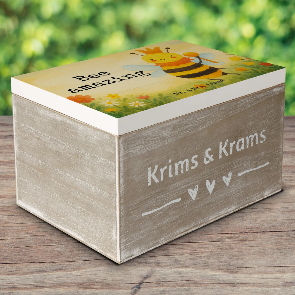 Holzkiste Biene König Design Kiste, Geschenkbox, Holzkiste, Truhe, Schatulle, Aufbewahrungsbox, Schatzkiste, Geschenkdose, Erinnerungskiste, Dekokiste, XXL, Erinnerungsbox, Biene, Wespe, Hummel
