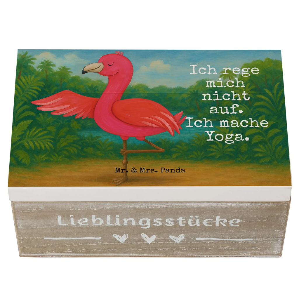 Holzkiste Flamingo Yoga Design Geschenkdose, Erinnerungskiste, Erinnerungsbox, Geschenkbox, XXL, Aufbewahrungsbox, Holzkiste, Dekokiste, Kiste, Schatzkiste, Truhe, Schatulle, Flamingo, Achtsamkeit, Ärger, Aufregen, Yoga-Übung, Entspannung, Vogel, Yoga, Tiefenentspannung, Namaste