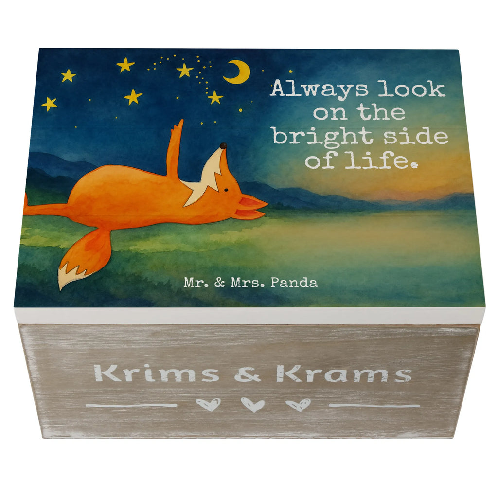 Holzkiste Fuchs Sterne Design Schatulle, Truhe, Geschenkbox, Aufbewahrungsbox, Erinnerungsbox, Schatzkiste, XXL, Erinnerungskiste, Geschenkdose, Kiste, Holzkiste, Dekokiste, Fuchs, Always Look on the Bright Side of Life, Füchse, tröstende Worte, Spruch positiv, Romantik, Spruch schön