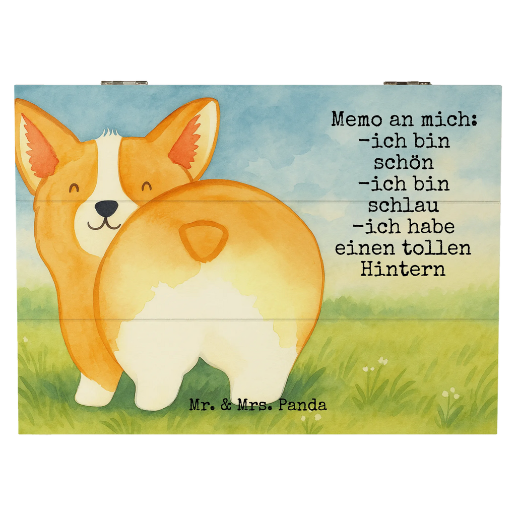 Holzkiste Corgi Po Design Erinnerungskiste, Geschenkbox, Schatzkiste, Aufbewahrungsbox, Schatulle, Geschenkdose, Dekokiste, Kiste, Holzkiste, Erinnerungsbox, XXL, Truhe, Hund, Hundemotiv, Haustier, Hunderasse, Tierliebhaber, Hundebesitzer, Sprüche, Spruch, Motivation, Corgie, Selbstliebe, Hundeliebe