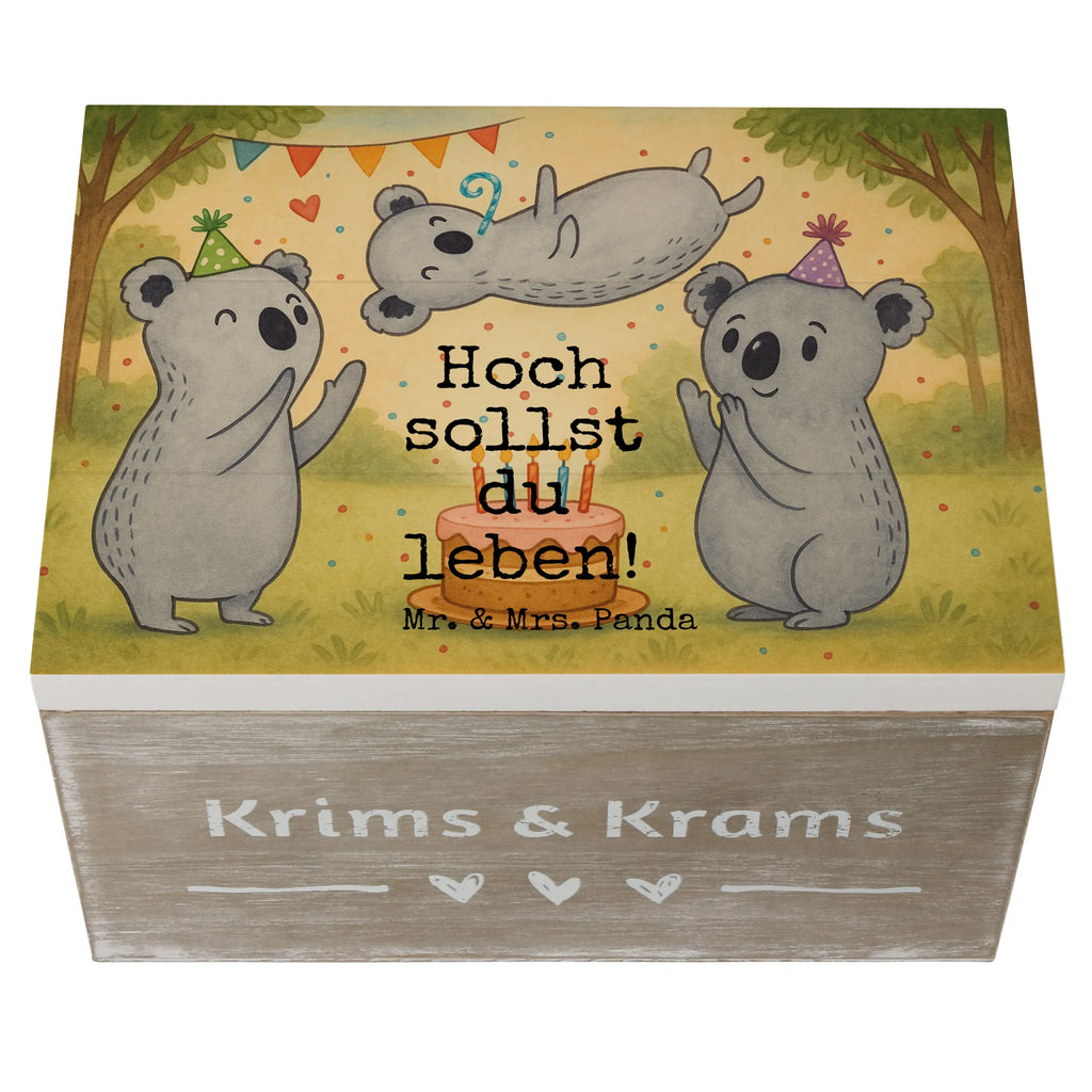 Wooden chest koalas Birthday Design Truhe, Erinnerungskiste, Erinnerungsbox, Geschenkbox, Aufbewahrungsbox, Kiste, Schatulle, Schatzkiste, XXL, Dekokiste, Holzkiste, Geschenkdose, Geburtstag, Geburtstagsgeschenk, Geschenk, Happy Birthday, Geburtstage, Koala, Geburtstagsfeier