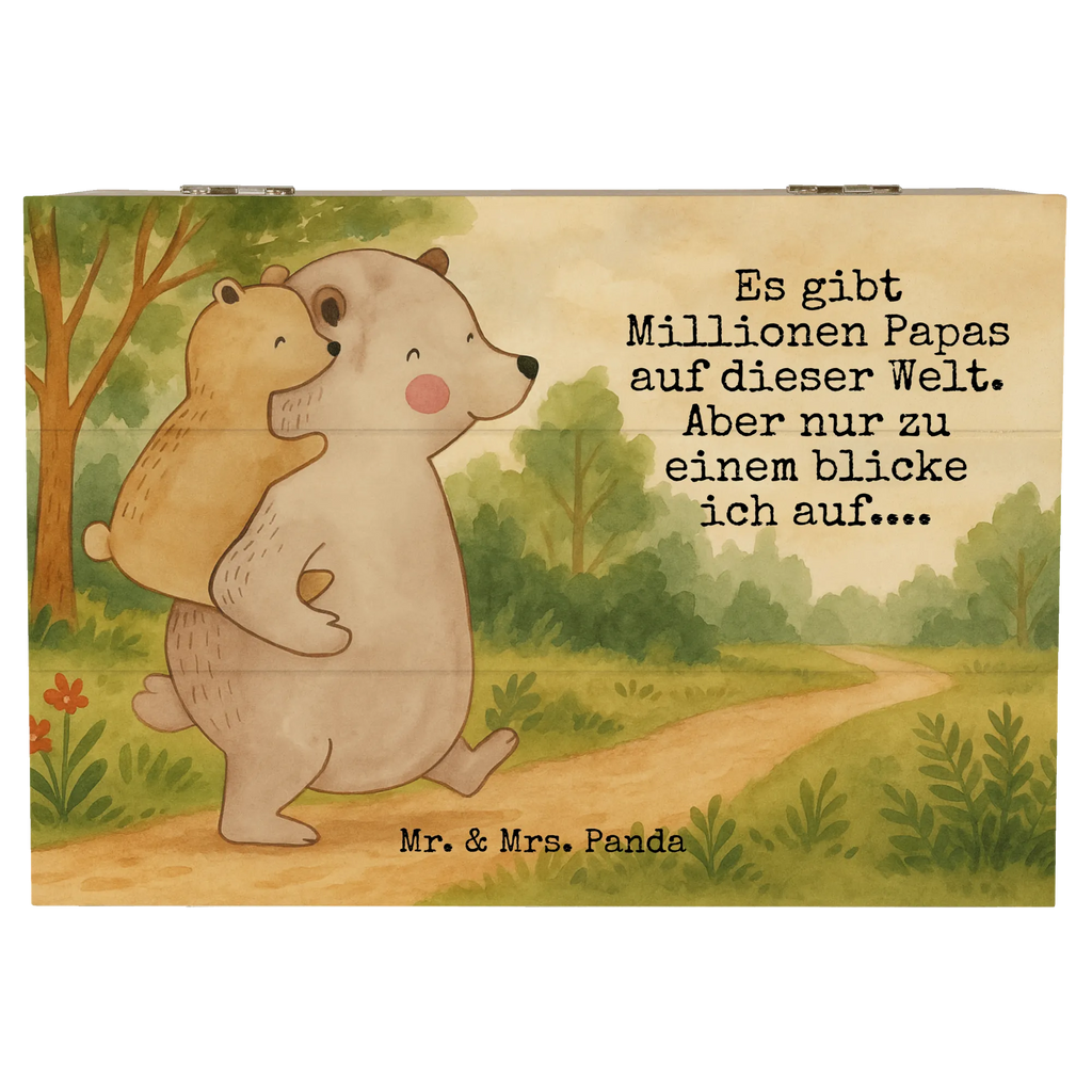 Holzkiste Papa Bär Design Truhe, Erinnerungsbox, Kiste, Schatulle, XXL, Schatzkiste, Geschenkbox, Aufbewahrungsbox, Dekokiste, Geschenkdose, Holzkiste, Erinnerungskiste, Familie, Vatertag, Muttertag, Bruder, Schwester, Mama, Papa, Oma, Opa, Onkel, Vater, Vati, Geburtstag, Geschenk, Papi