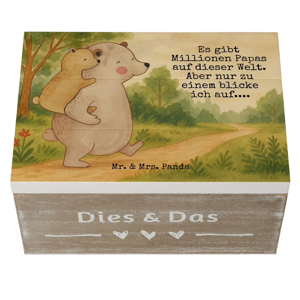 Holzkiste Papa Bär Design Truhe, Erinnerungsbox, Kiste, Schatulle, XXL, Schatzkiste, Geschenkbox, Aufbewahrungsbox, Dekokiste, Geschenkdose, Holzkiste, Erinnerungskiste, Familie, Vatertag, Muttertag, Bruder, Schwester, Mama, Papa, Oma, Opa, Onkel, Vater, Vati, Geburtstag, Geschenk, Papi