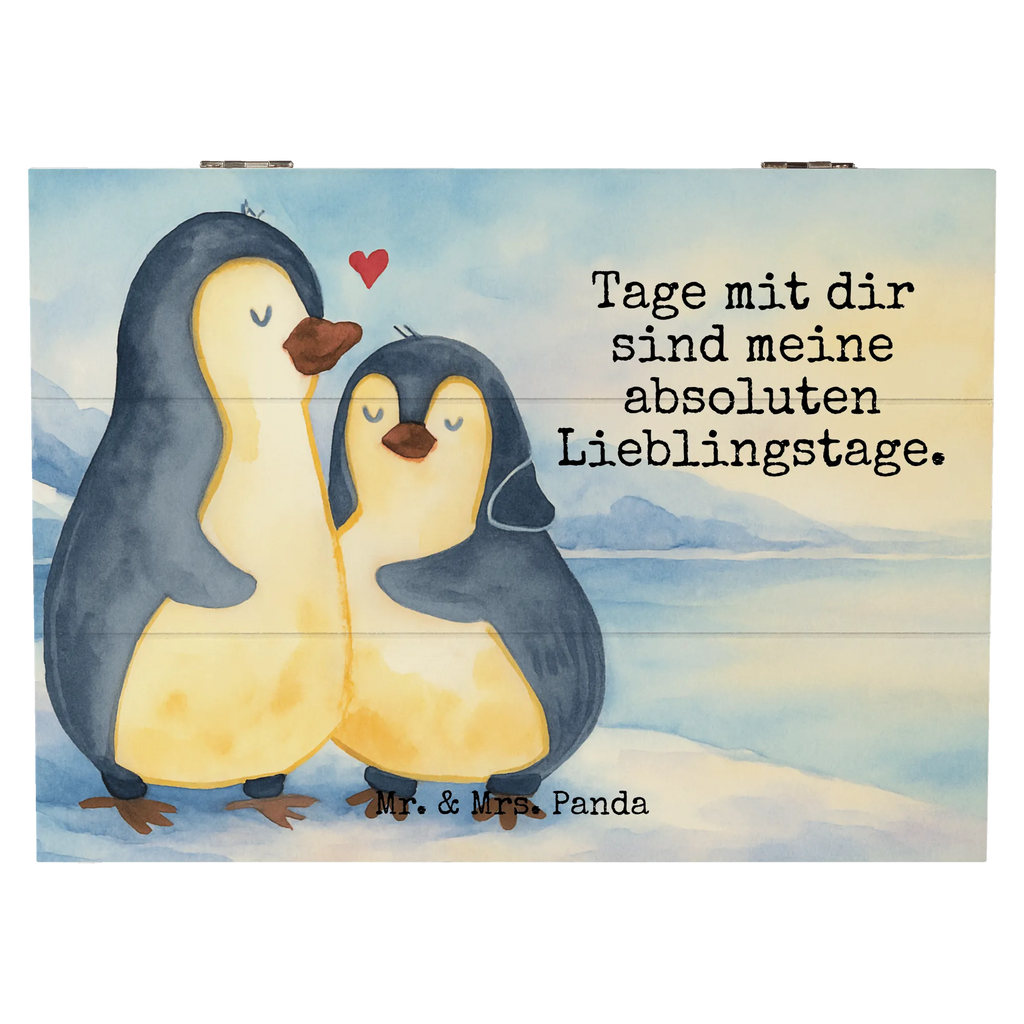 Skrzynia drewniana Pingwin przytulać Design Erinnerungsbox, Schatzkiste, Truhe, Geschenkdose, Geschenkbox, Dekokiste, Holzkiste, Kiste, Schatulle, XXL, Erinnerungskiste, Aufbewahrungsbox, Pinguin, Liebespaar, Hochzeitstag, Verlobung, Hochzeitsgeschenk, Liebe, Liebesbeweis, Liebesgeschenk, Jahrestag, Hochzeit