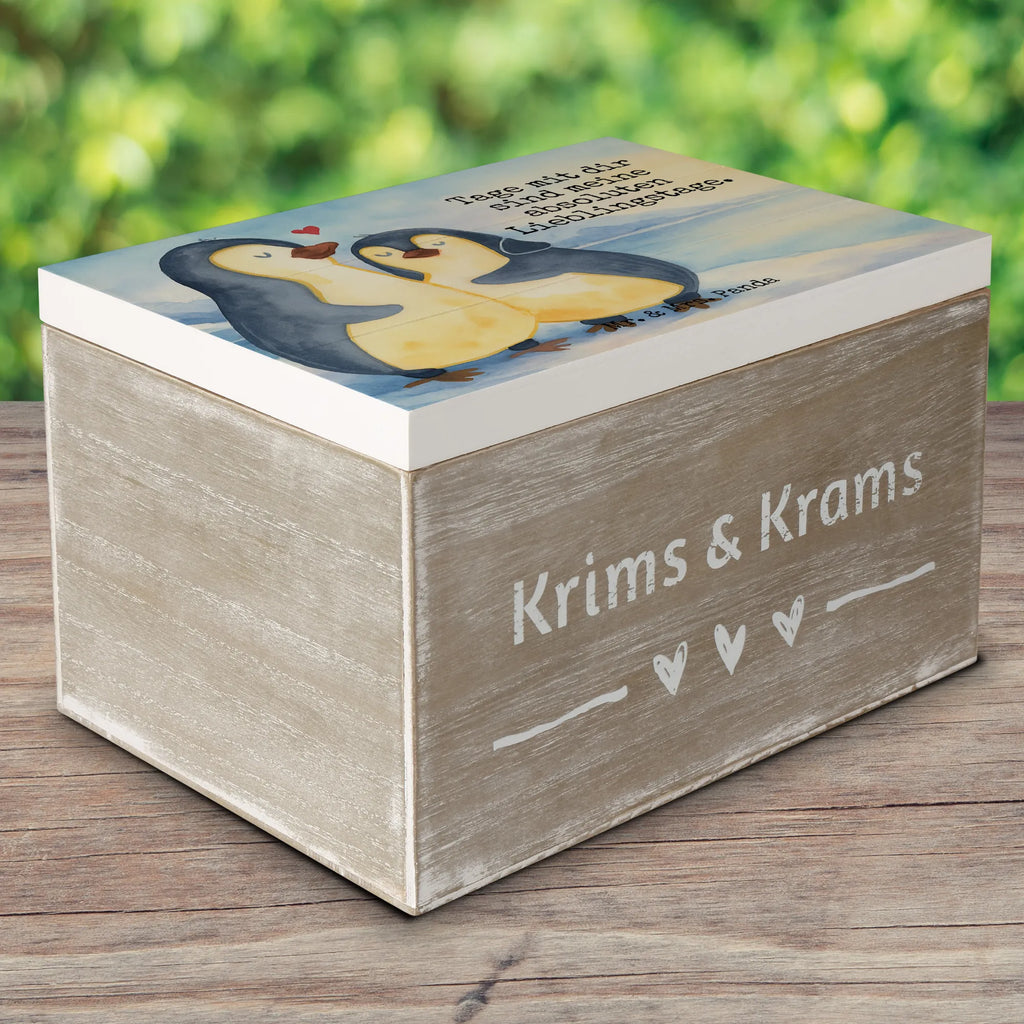 Skrzynia drewniana Pingwin przytulać Design Erinnerungsbox, Schatzkiste, Truhe, Geschenkdose, Geschenkbox, Dekokiste, Holzkiste, Kiste, Schatulle, XXL, Erinnerungskiste, Aufbewahrungsbox, Pinguin, Liebespaar, Hochzeitstag, Verlobung, Hochzeitsgeschenk, Liebe, Liebesbeweis, Liebesgeschenk, Jahrestag, Hochzeit
