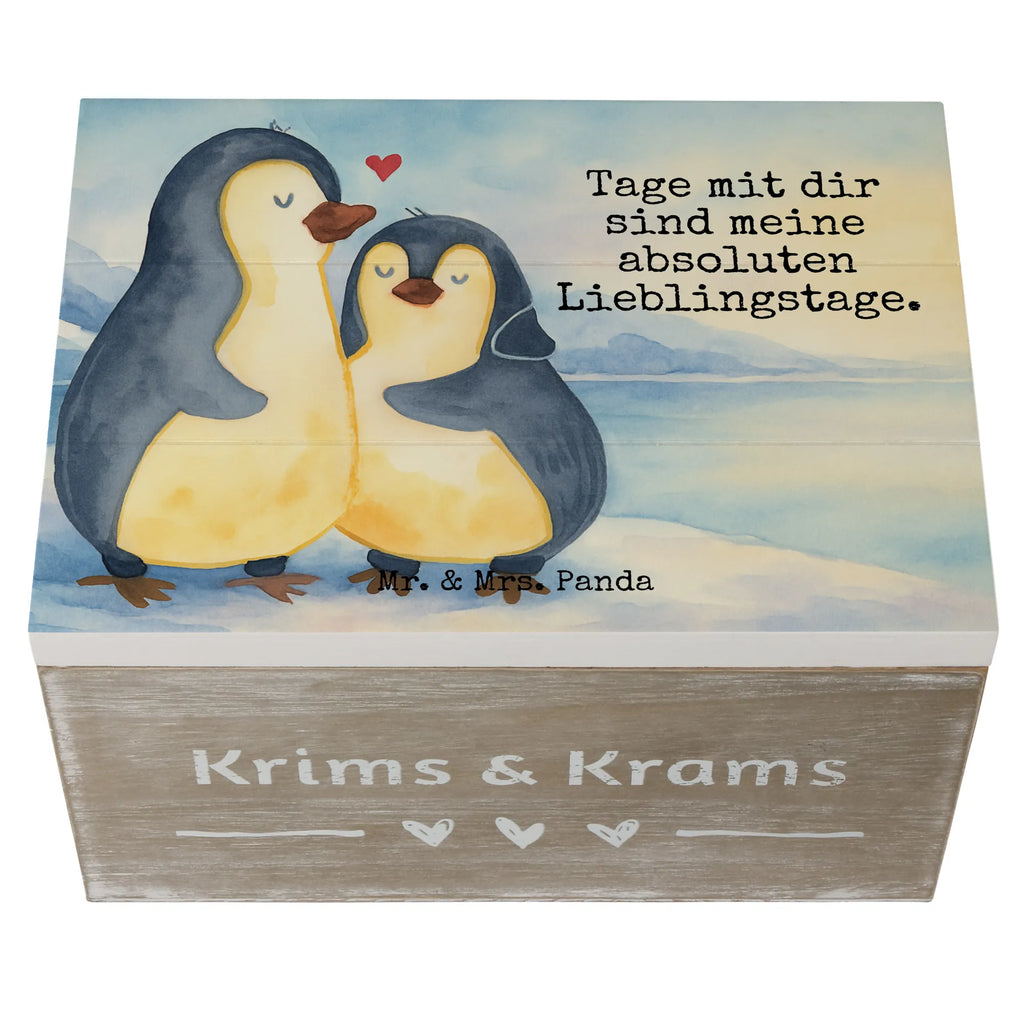 Skrzynia drewniana Pingwin przytulać Design Erinnerungsbox, Schatzkiste, Truhe, Geschenkdose, Geschenkbox, Dekokiste, Holzkiste, Kiste, Schatulle, XXL, Erinnerungskiste, Aufbewahrungsbox, Pinguin, Liebespaar, Hochzeitstag, Verlobung, Hochzeitsgeschenk, Liebe, Liebesbeweis, Liebesgeschenk, Jahrestag, Hochzeit