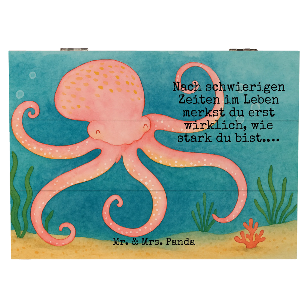 Skrzynia drewniana Ośmiornica Design Aufbewahrungsbox, Geschenkbox, Kiste, Geschenkdose, Schatulle, Truhe, Dekokiste, Holzkiste, Schatzkiste, Erinnerungsbox, XXL, Erinnerungskiste, Tiermotive, Gute Laune, lustige Sprüche, Tiere, Ozean, Wasser, Meer, Meerestier, Tintenfisch, Krake, Arme