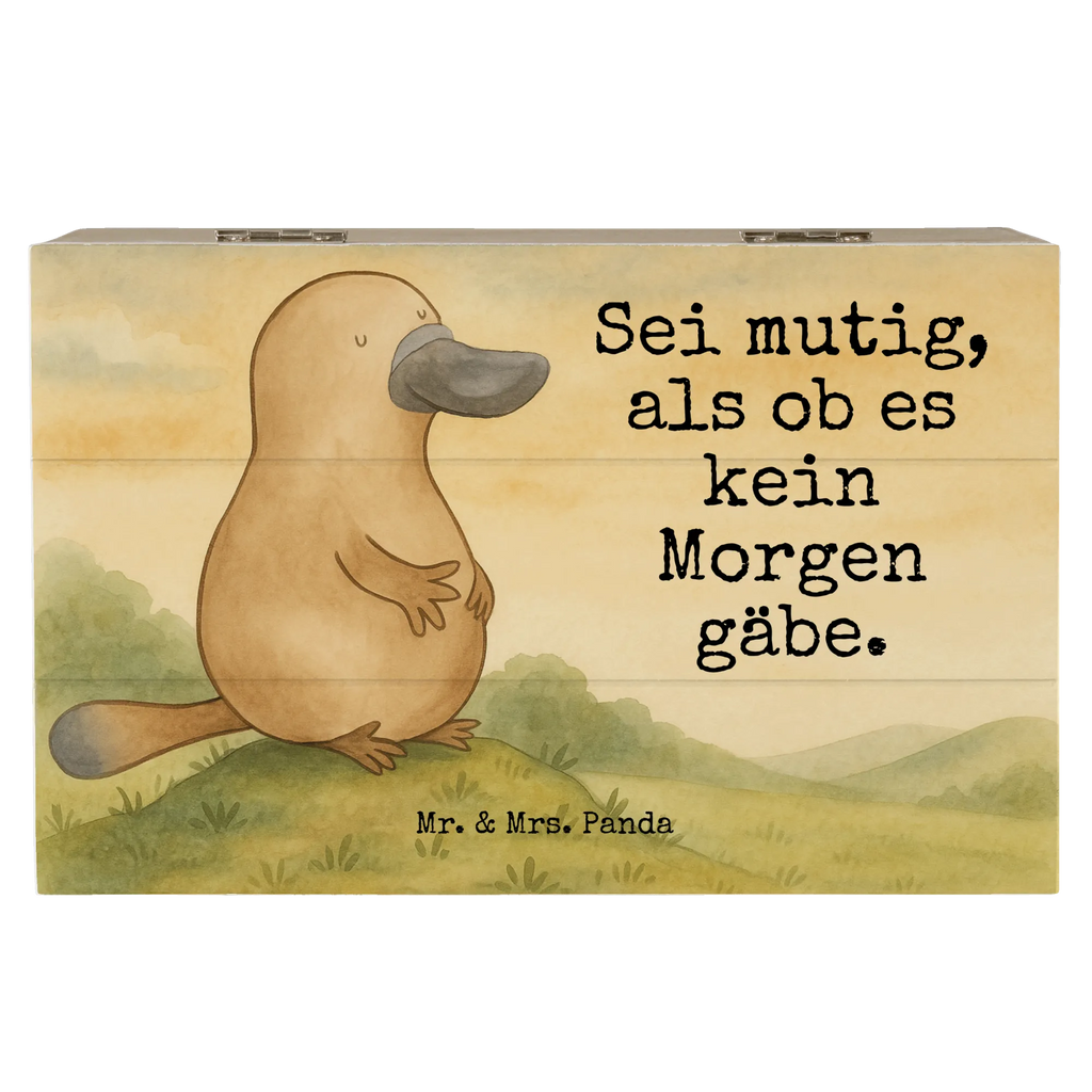 Holzkiste Schnabeltier Mut Design XXL, Geschenkdose, Erinnerungsbox, Geschenkbox, Aufbewahrungsbox, Kiste, Schatzkiste, Erinnerungskiste, Dekokiste, Schatulle, Truhe, Holzkiste, Meerestiere, Meer, Urlaub, Mut, Training, Raodtrip, Weltreise, Neustart, Motivation, Büro, mutig, Arbeit, Neuanfang, Schnabeltiere, Lebensweisheit, Schnabeltier