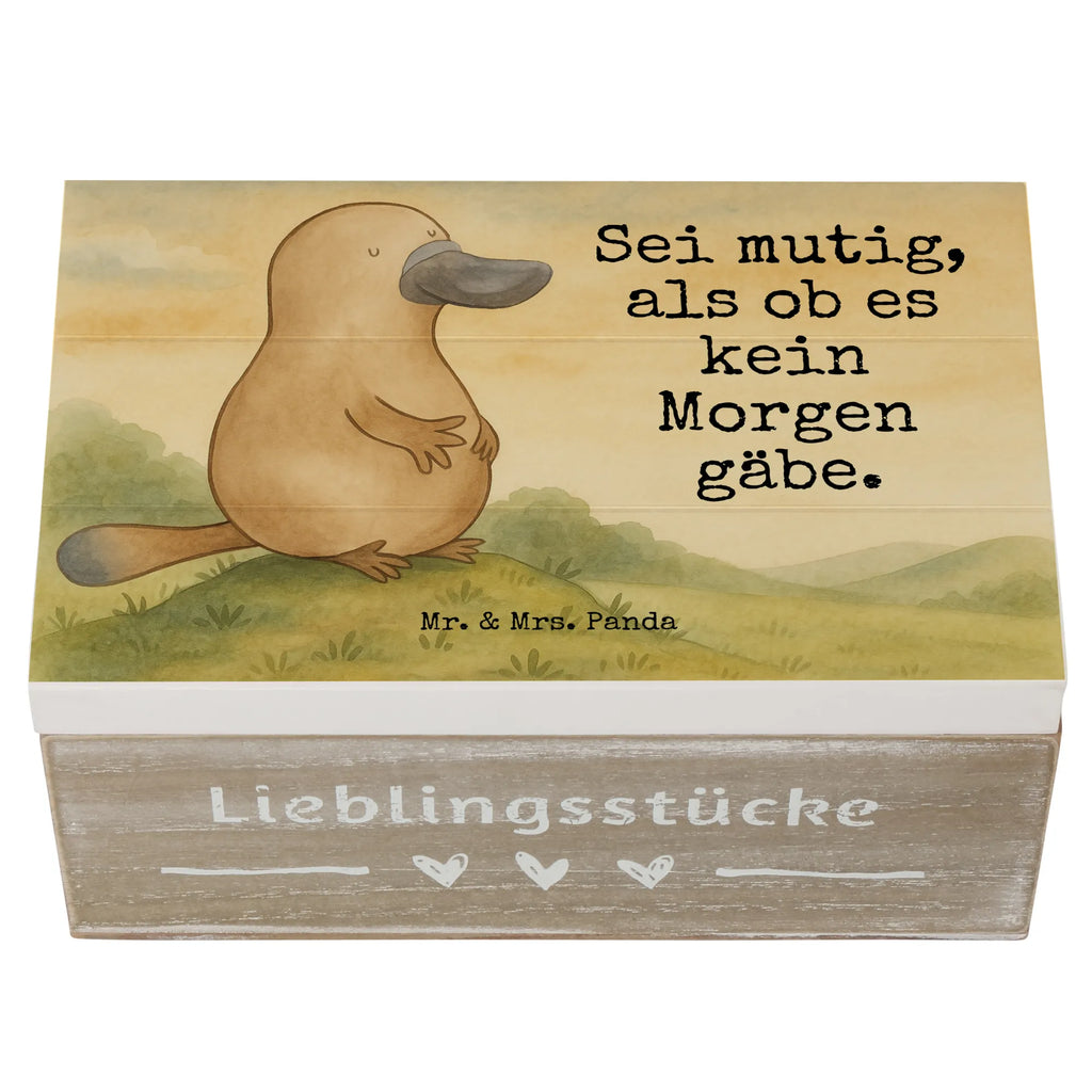 Holzkiste Schnabeltier Mut Design XXL, Geschenkdose, Erinnerungsbox, Geschenkbox, Aufbewahrungsbox, Kiste, Schatzkiste, Erinnerungskiste, Dekokiste, Schatulle, Truhe, Holzkiste, Meerestiere, Meer, Urlaub, Mut, Training, Raodtrip, Weltreise, Neustart, Motivation, Büro, mutig, Arbeit, Neuanfang, Schnabeltiere, Lebensweisheit, Schnabeltier