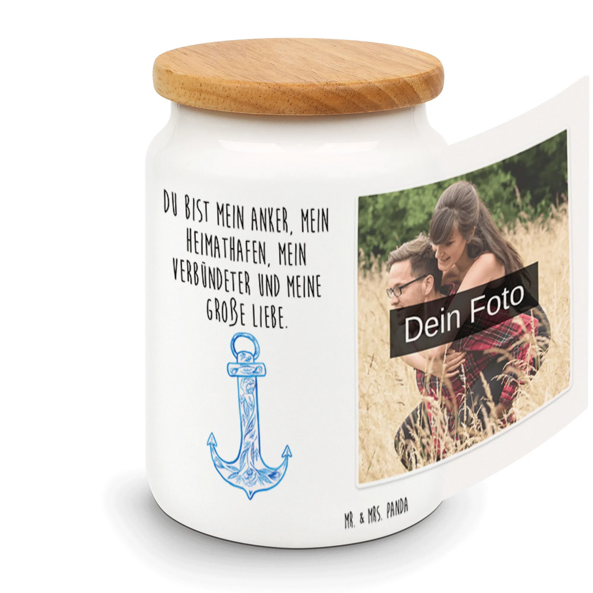 Personalized Photo Storage Canister anchor Blue card, gift ideas, gifts, small animals, cute, cute animal motives, hand drawn, funny sayings, good mood, special gifts, animal lover
