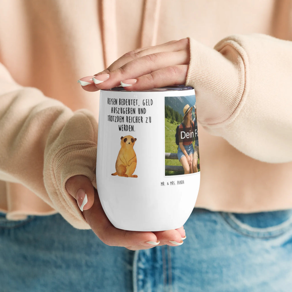 Personalized Photo Wine Mug Meerkat Africa, Travel, Road trip, Saying, World trip, Meerkat, Traveling, Africa trip