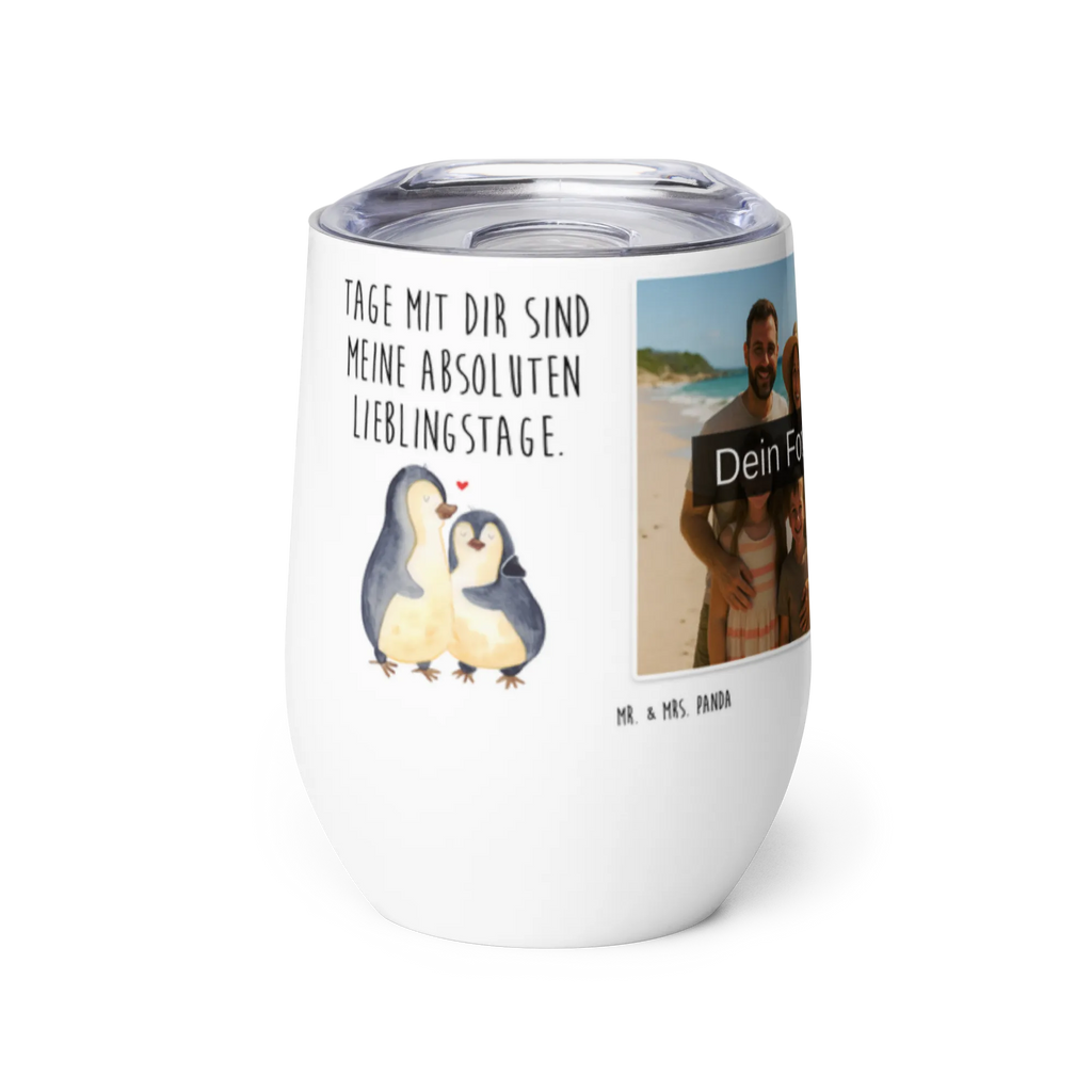 Personalized Photo Wine Mug Penguin embrace Penguin, North Pole, Winter, Penguins, penguin, wedding gift, wedding, love gift, anniversary, engagement, love, proof of love, lovers, wedding day