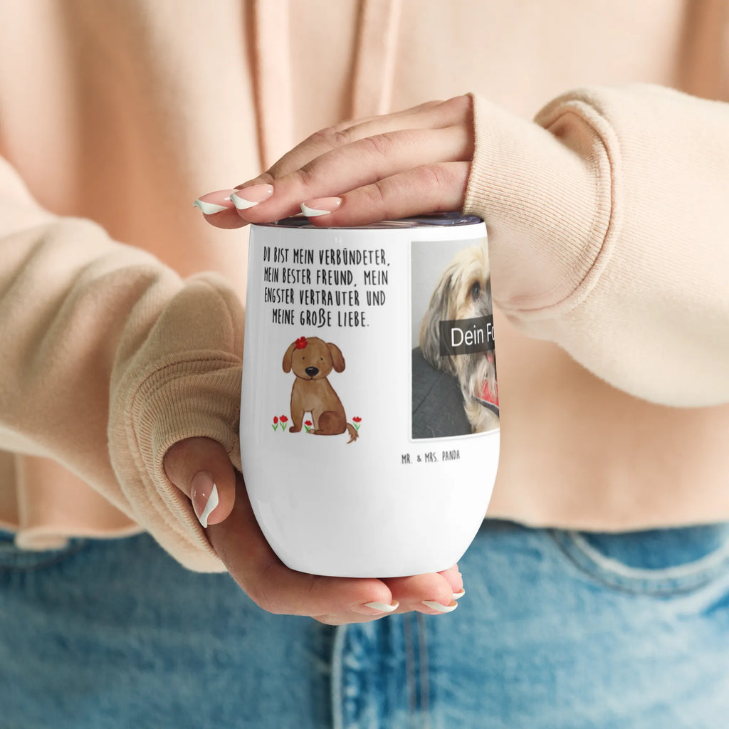 Spersonalizowany kubek do wina ze zdjęciem pies Dama Pies, motyw psa, zwierzę domowe, rasa psa, miłośnik zwierząt, właściciel psa, powiedzenia