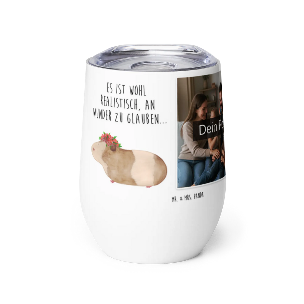 Personalized Photo Wine Mug Guinea pig wisdom small animals, cute, funny, cute animal motives, hand drawn, small world, funny sayings, good mood, happy, gifts, gift ideas, special gifts, animal lover, card, flower child, guinea pig, meerie, wonderland, Meeries, motivation, wonder, wisdom, saying, reality