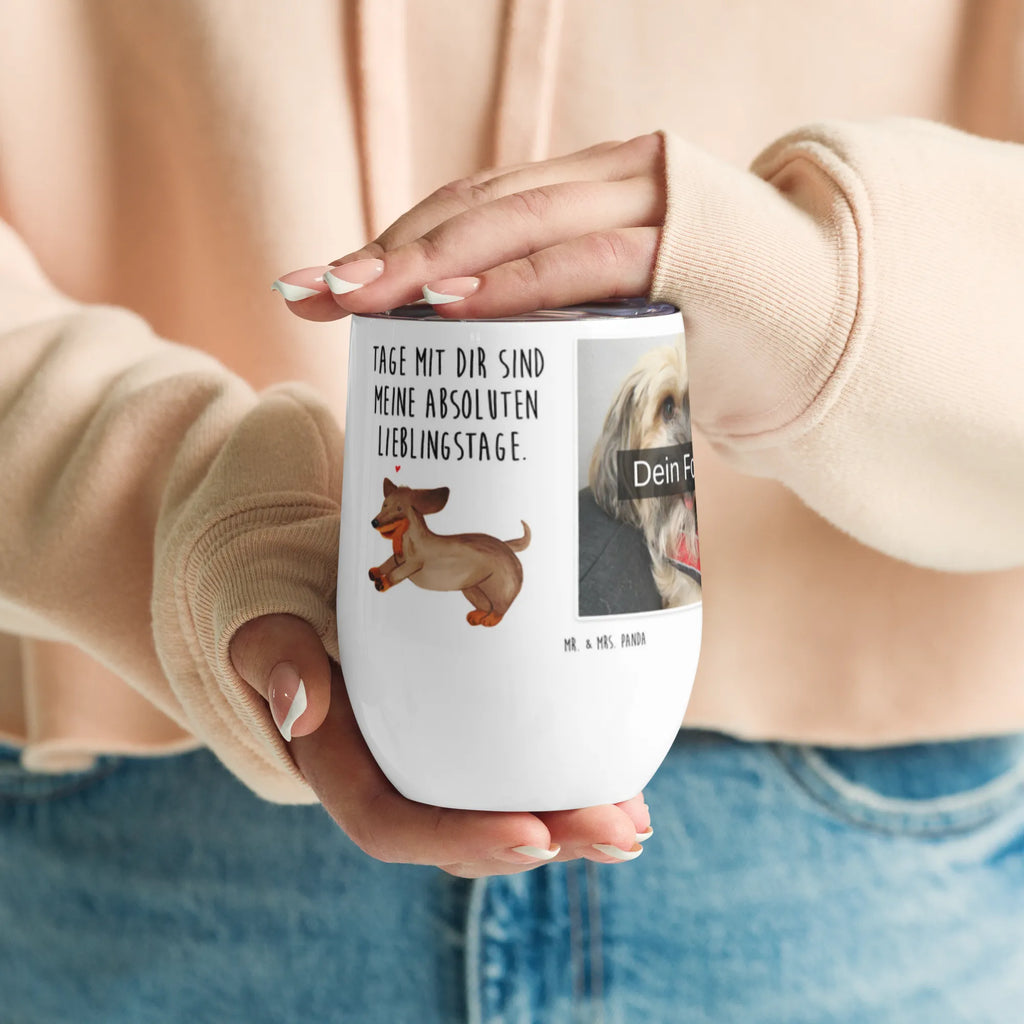 Personalized Photo Wine Mug Dog dachshund dog, mutt, hound, woof, dog mama, dog breed, love dogs, love for dogs, dog decorative items, bag with dog print, funny gifts for dog owners, what do you give a dog lover, Christmas gifts for dogs, gifts for dogs, dog sayings, dachshund, dogs, happy dog, basset hound