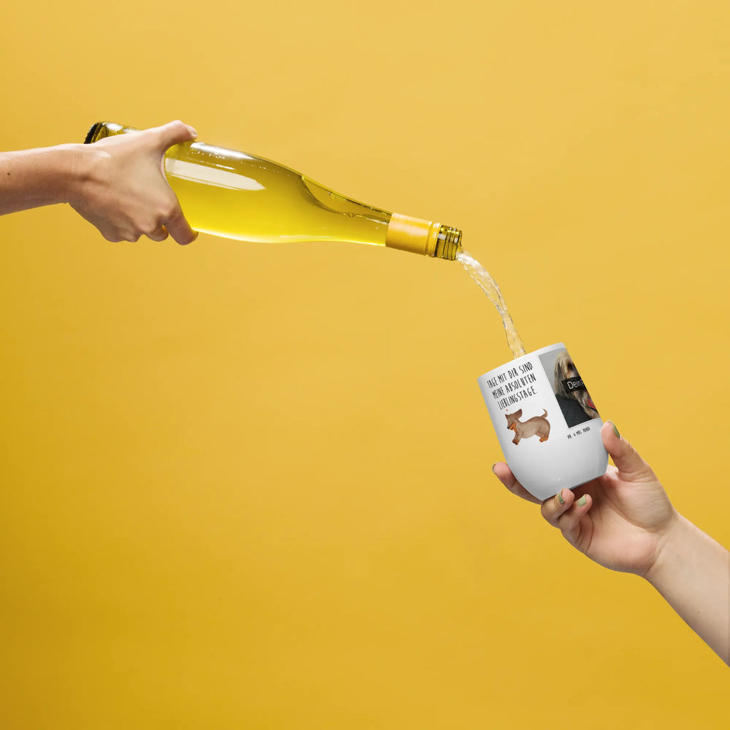 Personalized Photo Wine Mug Dog dachshund dog, mutt, hound, woof, dog mama, dog breed, love dogs, love for dogs, dog decorative items, bag with dog print, funny gifts for dog owners, what do you give a dog lover, Christmas gifts for dogs, gifts for dogs, dog sayings, dachshund, dogs, happy dog, basset hound