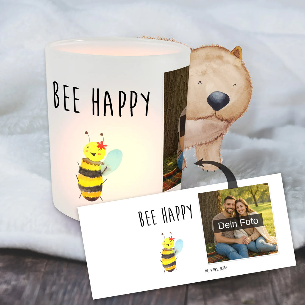 Personalisiertes Foto Windlicht Biene Happy