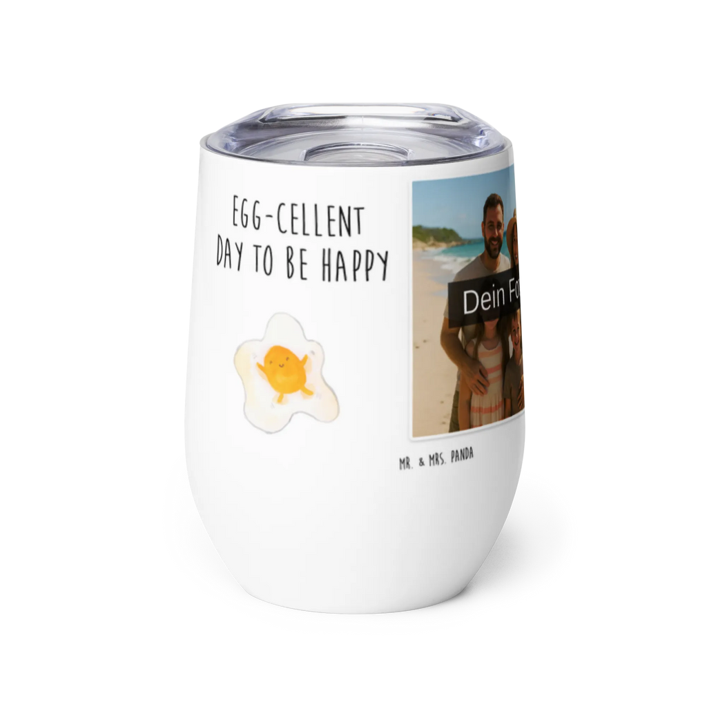 Personalized Photo Wine Mug Fried egg egg small animals, cute, funny, cute animal motives, hand drawn, small world, funny sayings, good mood, happy, gifts, gift ideas, special gifts, animal lover, card, day, love, Egg, fried egg, nice