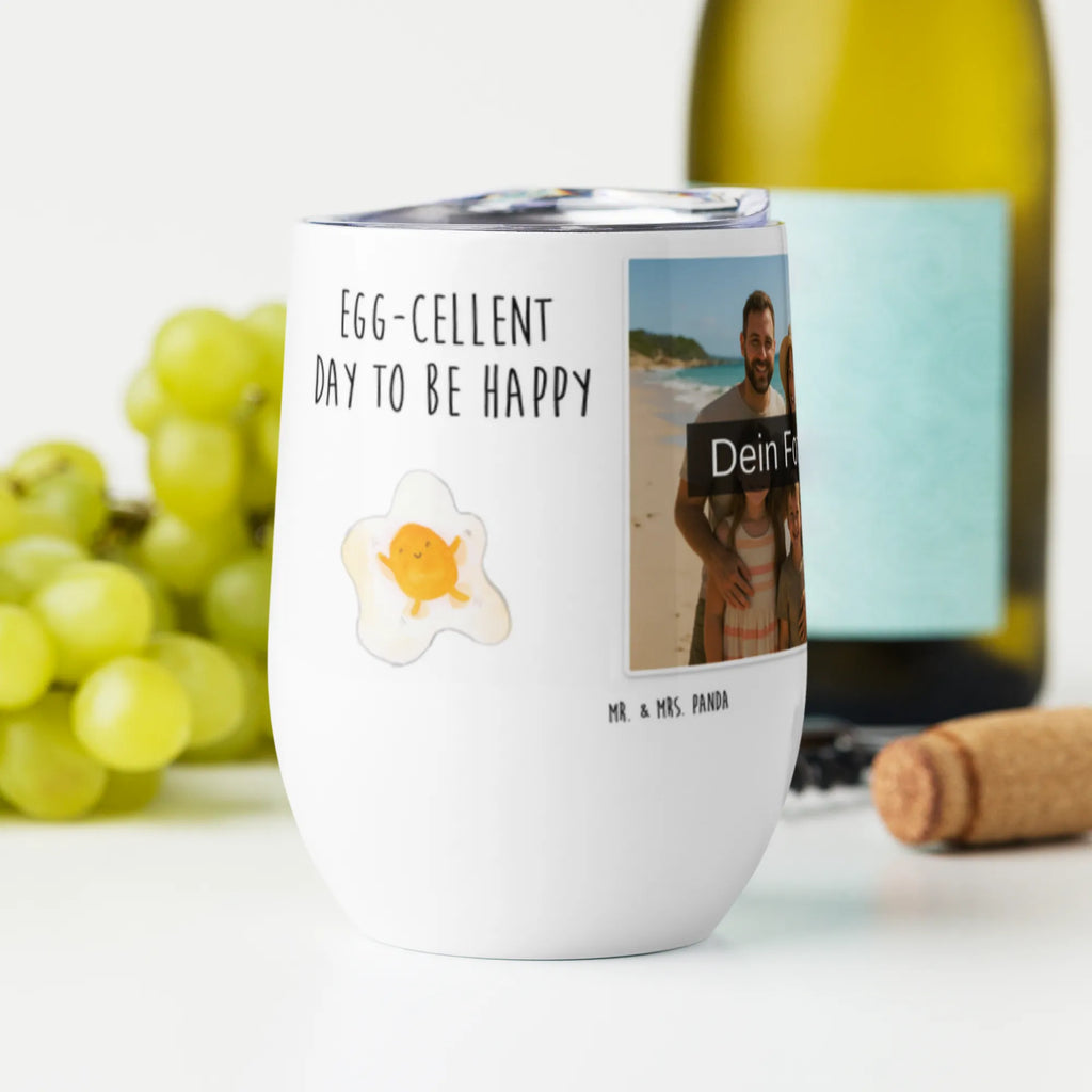 Personalized Photo Wine Mug Fried egg egg small animals, cute, funny, cute animal motives, hand drawn, small world, funny sayings, good mood, happy, gifts, gift ideas, special gifts, animal lover, card, day, love, Egg, fried egg, nice