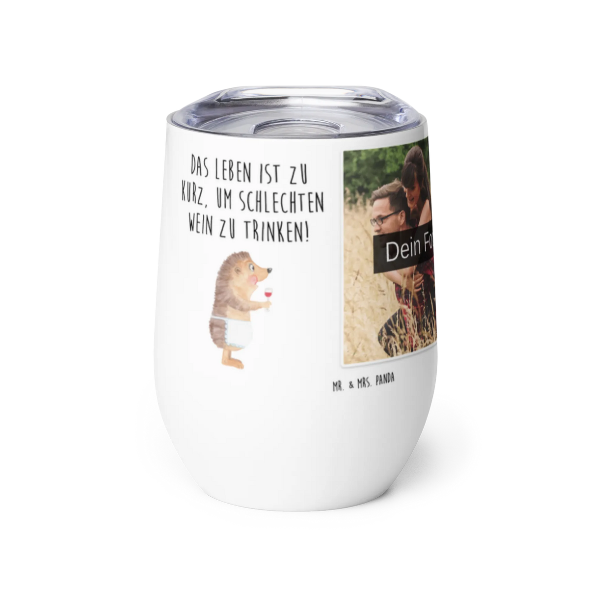Personalized Photo Wine Mug Hedgehog wine small animals, cute, funny, cute animal motives, hand drawn, small world, funny sayings, good mood, happy, gifts, gift ideas, special gifts, animal lover, card, gift wine drinker, wine decoration, wine saying, hedgehog, wine glass, gift wine lover, drinking wine, red wine, white wine